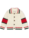 GUCCI BABY CABLE KNIT COTTON CARDIGAN