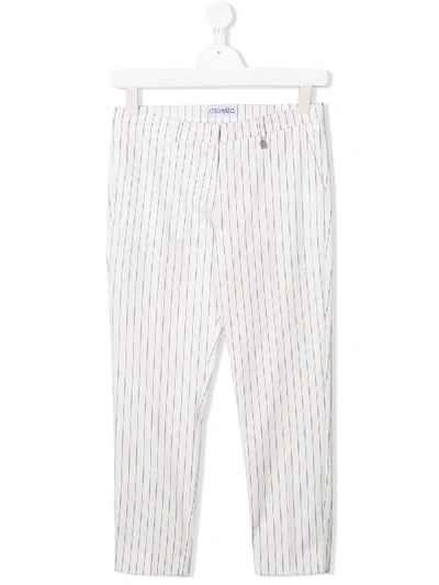 Simonetta Teen Striped Trousers In 白色