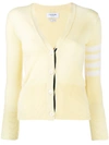 Thom Browne 4-bar Stripe Cardigan In Yellow