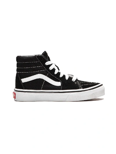 Vans Kids' Sk8-hi Leather Blend Lace-up Sneakers In Black/true White/white