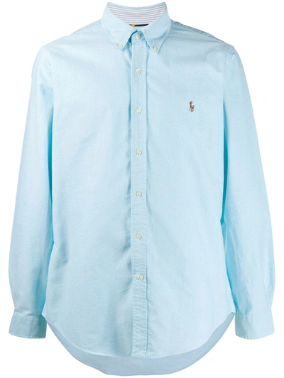 Polo Ralph Lauren Classic Fit Long Sleeve Poplin Button Down Shirt In Blue/white Check