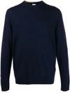 Paul Smith Fine Knit Crew Neck Jumper In Blue