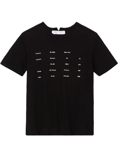 Proenza Schouler White Label Address Logo Print Baby Tee T-shirt In Black