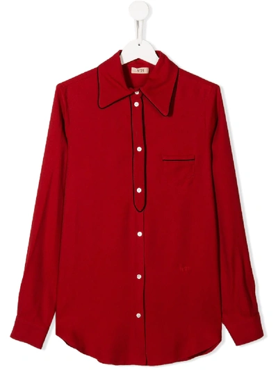N°21 Kids' Classic Tailored Shirt In Red