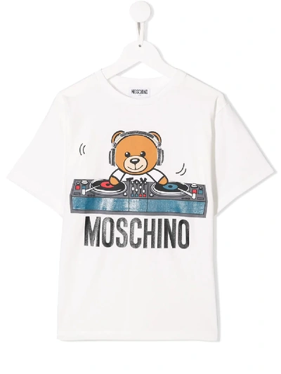 Moschino Teen Dj泰迪熊t恤 In White