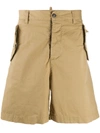 Dsquared2 Flap Pocket Shorts In Neutrals