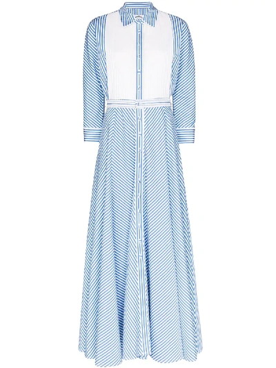 Evi Grintela Garance Collared Cotton Dress In Blue
