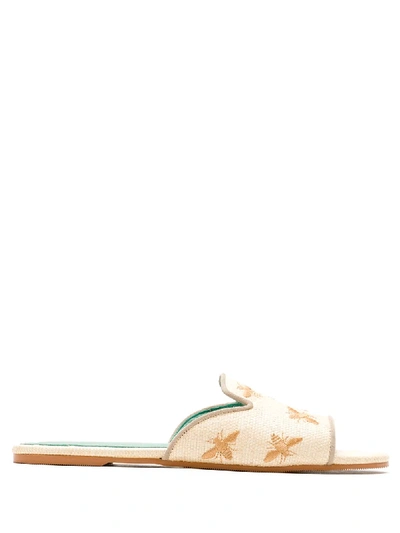 Blue Bird Shoes Bees Straw Slides In Neutrals