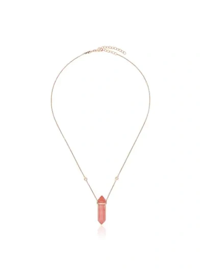 Jacquie Aiche 14kt Rose Gold Strawberry Diamond Necklace In Pink