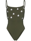 ANEMONE NARCISSUS FLORAL EMBROIDERED SWIMSUIT