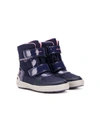 Geox Touch Strap Patent Snow Boots In Purple