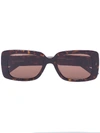 BALENCIAGA TORTOISE RECTANGLE SUNGLASSES