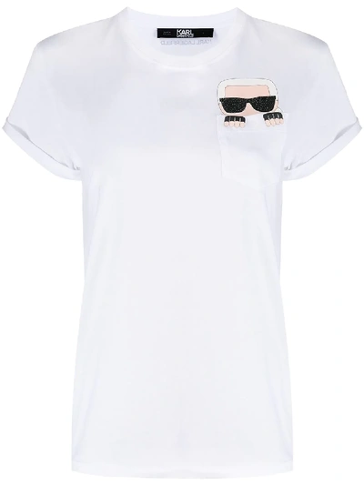 Karl Lagerfeld Ikonik Karl Pocket T-shirt In 白色