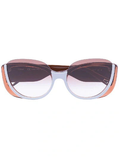 Chloé Cayla Butterfly-frame Sunglasses In 棕色