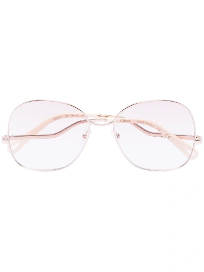 Chloé Willis Square-frame Sunglasses In 棕色