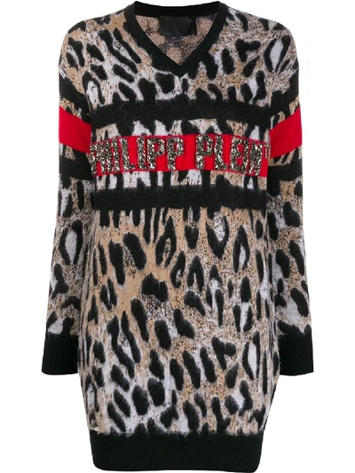 Philipp Plein Leopard Print Jumper In 大地色
