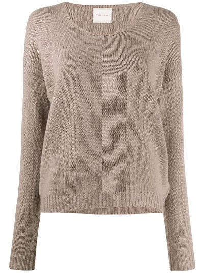 Fine Edge V-neck Fine Knit Jumper In Neutrals