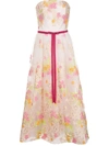 MARCHESA NOTTE FLORAL FLARED GOWN