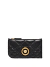 VERSACE ICON QUILTED LEATHER CARD HOLDER
