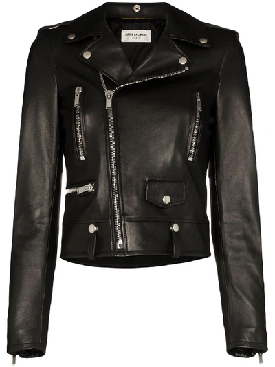 Saint Laurent Multi-pocket Biker Jacket In 黑色