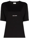 Saint Laurent Oversized Logo-print Cotton-jersey T-shirt In Nero