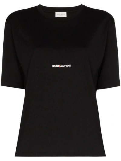 SAINT LAURENT LOGO PRINT COTTON T-SHIRT