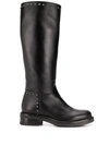 ALBANO STUD EMBELLISHED MID-CALF LENGTH BOOTS