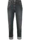 BRUNELLO CUCINELLI HIGH RISE CROPPED JEANS