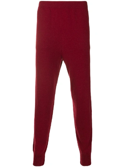 Jil Sander Fine Knit Track Trousers In Red