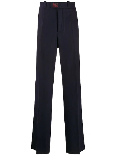 Raf Simons Straight Leg Tailored Trousers In Blue