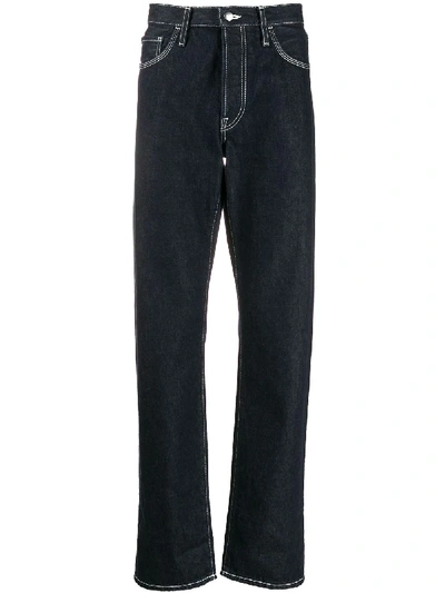 Acne Studios Face-patch Straight-leg Jeans In Blue