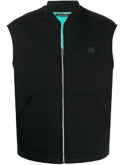 Acne Studios Bi-colour Zipped Vest In Black