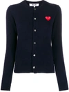 Comme Des Garçons Play Embroidered Logo Cardigan In 蓝色