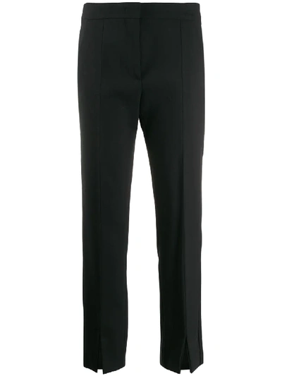 Max Mara Slit Cropped Trousers In Black