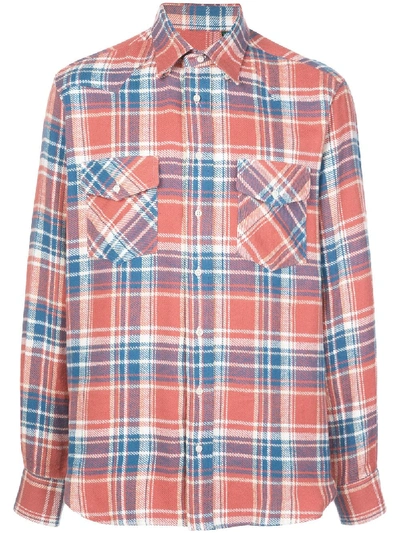 Gitman Vintage California Western Plaid Shirt In Red