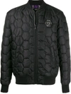 PHILIPP PLEIN HEXAGON QUILTED BOMBER JACKET