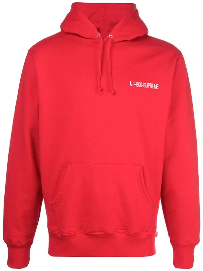 Supreme 1-800 Hoodie In Red