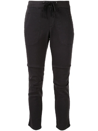 James Perse Slim Cropped Trousers In Brown