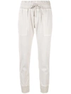 James Perse Jersey-trimmed Cotton-twill Track Pants In White