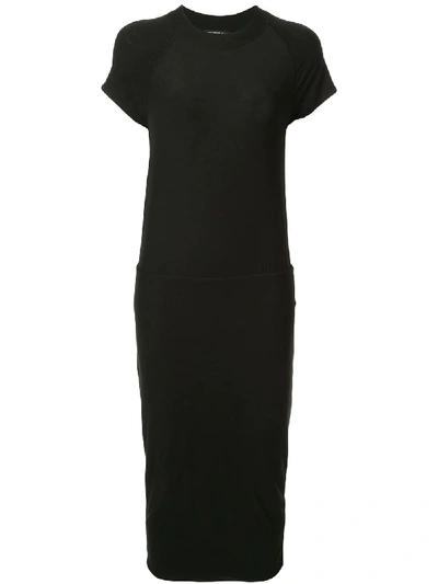 James Perse Stretch Jersey Blouson Dress In Black