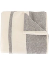 James Perse Cashmere Oversized Striped Scarf In Grey