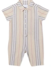 BURBERRY ICON STRIPE COTTON JUMPSUIT