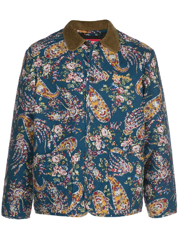 Supreme Quilted Paisley Jacket In Blue | ModeSens