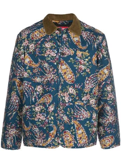 Supreme Quilted Paisley Jacket In Blue