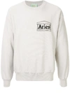 Aries Logo Long-sleeve Sweatshirt In Grey