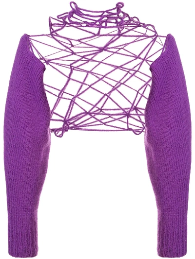 Ann Demeulemeester Wally Loose Knit Jumper In 紫色