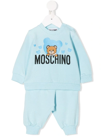 Moschino Babies' Teddy Bear Tracksuit Set In Blue