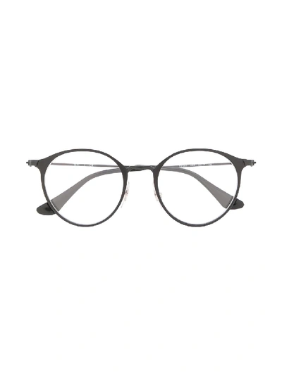Ray-ban Junior Kids' Round Framed Glasses In 黑色