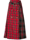 ANDREA CREWS TARTAN A-LINE MIDI SKIRT