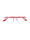 Ray-ban Junior Kids' Round Framed Glasses In 红色